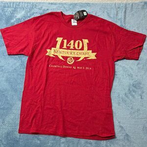 NWT 2014 Kentucky Derby 140 T-Shirt Size L Red Churchill Downs Horse Racing Tee